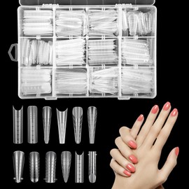LIQWEI 288 Piece Dual Nail Forms Set, 12 Style Nail Shapes, Professional Nail Extension Polymer Gel Nails Extension Mould with Clear Scale Lines for Extension Manicure Nail Art Design Salon DIY