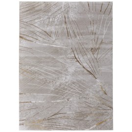 Homeroots 2' X 3' Silver Brown and Taupe Abstract Power Loom Area Rug