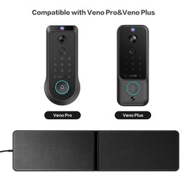 Lockin Solar Panel, Compatible with Veno Pro&Plus Video Smart Lock, Continuous Power Supply, 2.3W, IP65 Weatherproof, Black