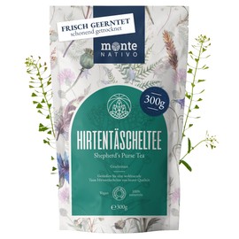 Shepherd’s Purse Tea Monte Nativo (300 g) - 100% pure and natural shepherd’s purse tea with no additives - Shepherd’s purse herb as herbal tea or as a tea gift - Aromatic herbal Tea - Hot or Ice-Tea