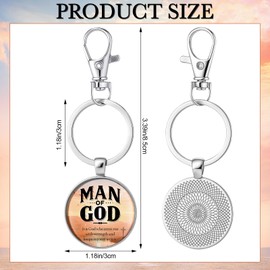 CraftyDream 40 Pcs Christian Gifts Bulk Fathers Day Gifts for Church Man of God Keychains Religious Bible Verse Keychains