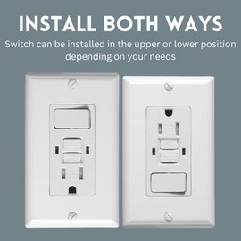 SHADID GFCI Outlet 15 Amp, GFI Electrical White Switch, Plug with Combo Switches for Indoor & Outdoor, Tamper Resistant Ground Fault Receptacle Self Grounding, 10 Pack