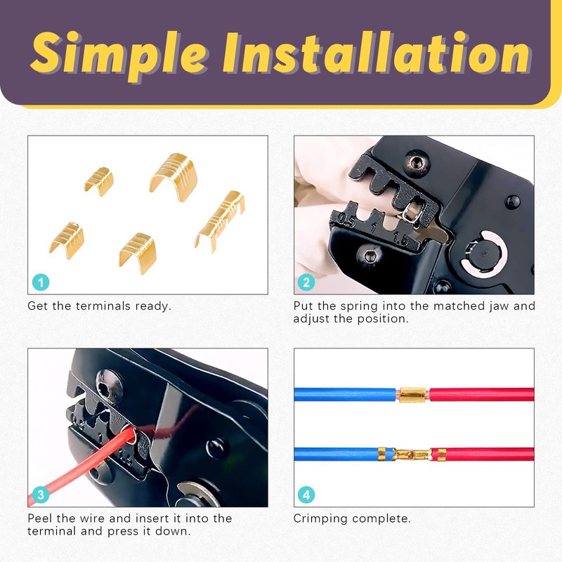 Swpeet 525Pcs Gold TC-1 TC-A TC-B TC-C TC-T Non-Insulated U