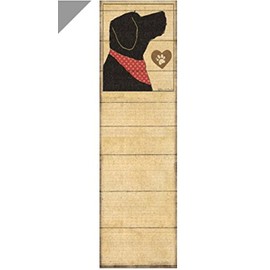 PBK Magnetic Notepads for Refrigerator Fridge, Black Dog Red Bandana Silhouette, Magnet Memo Note Pad for Dog Lover to Do List Grocery Shopping Reminders, 60 Sheets Sticky Back Top Edge, 2.75" x 9.5"