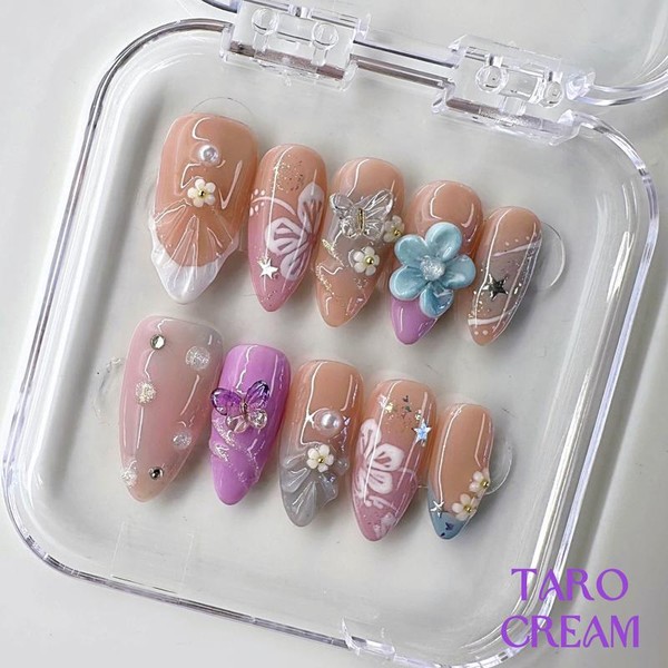 NailPhoria MID-FALL Collections 10PCS Handmade Press On Nails REUSABLE 3D
