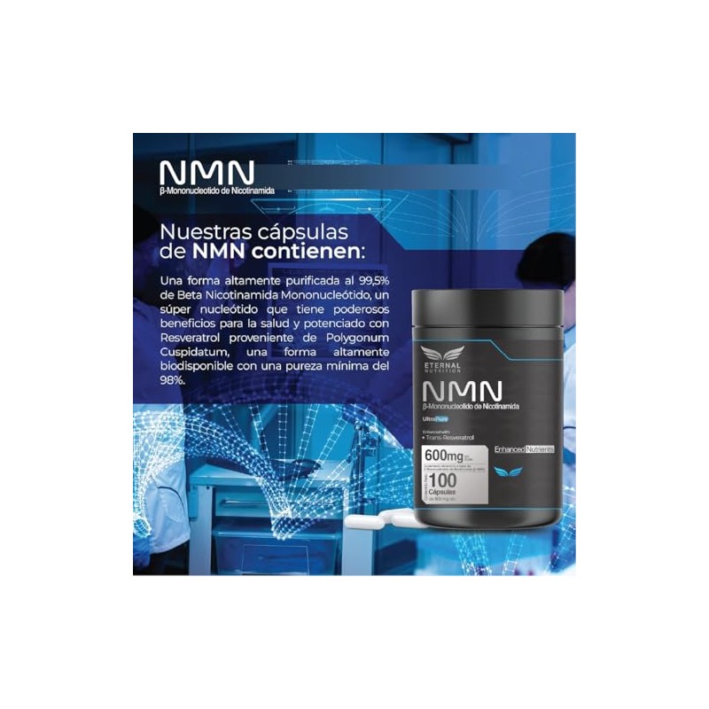 ETERNAL NUTRITION Ultra Pure: NMN 99.5% + Resveratrol 98% Puro
