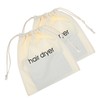 ValueBargain Blow Dryer Bag 2-Pack - Travel Organizer with Drawstring for Hair Tools, Waterproof Storage Pouch for Gym Hotel Home Bathroom Essentials (white)
