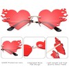 COASION Melting Heart Sunglasses for Women Men Trendy Design Rimless