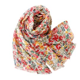 FAIRYGATE Oversized Scarves Scarfs for Women Lightweight Silky Smooth Stole Ladies Scarf Floral Flower Shawl Wrap 46011