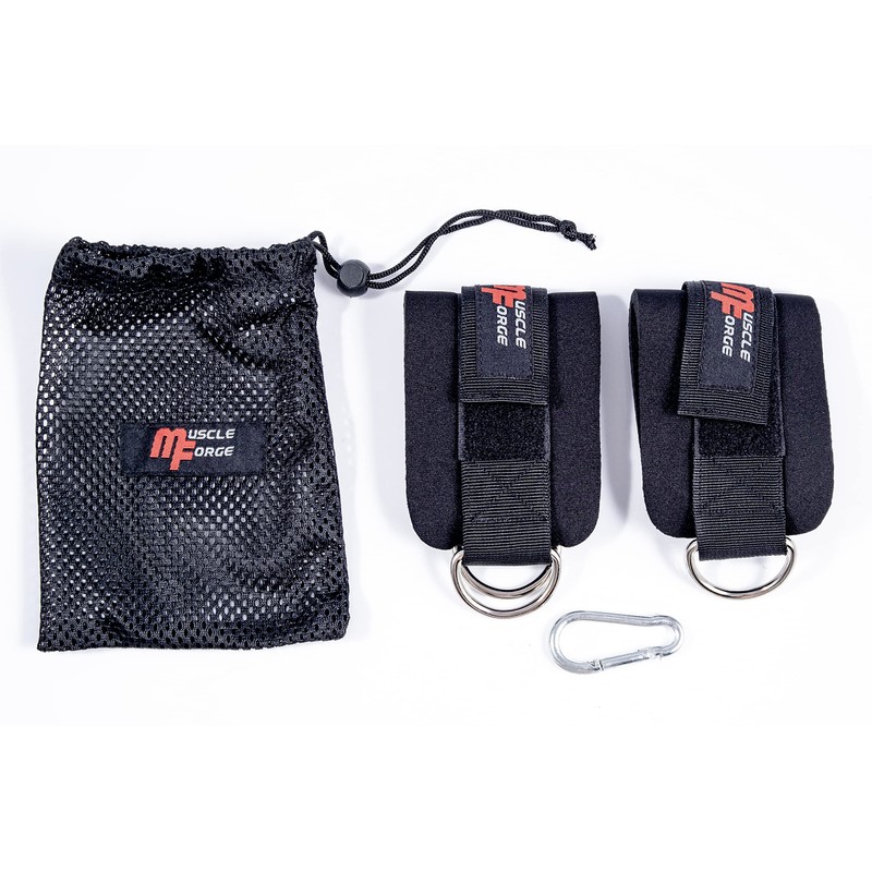 MuscleForge® Foot Straps for Cable Pull, Foot Cuffs for Pulley