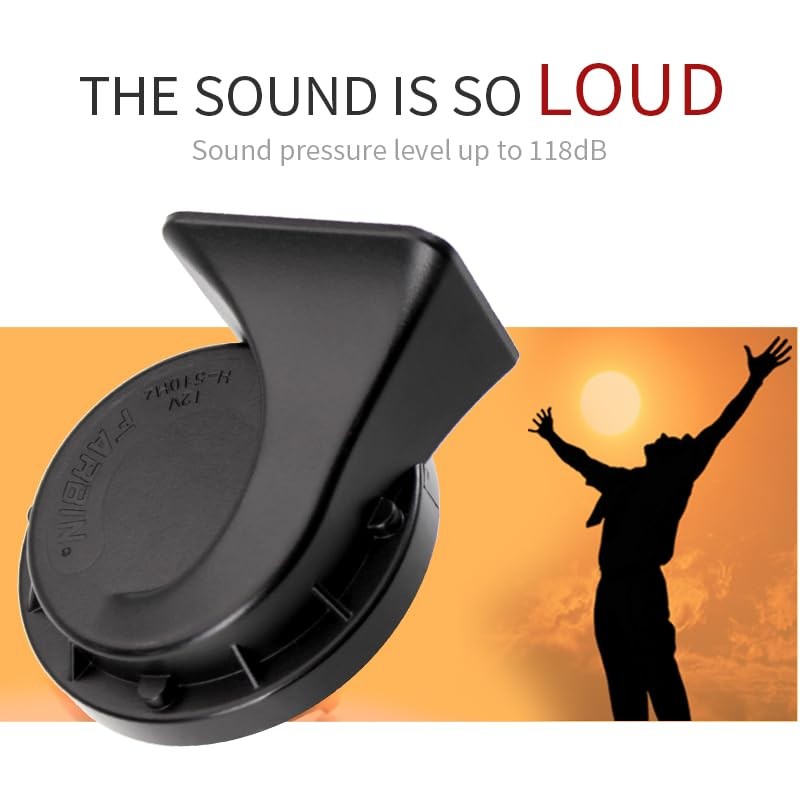 FARBIN Compact Horn 12V Car Horn Tone Waterproof Motorcycle Horn