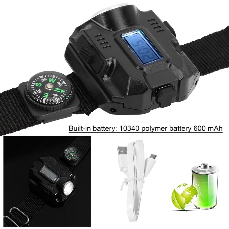 LED Wrist Watch Flashlight USB Rechargeable LED Wristlight Watch with