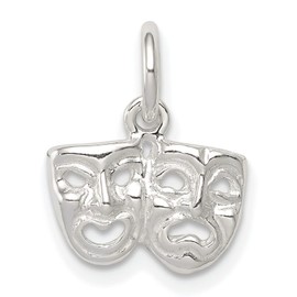 Sterling Silver Comedy & Tragedy Charm Drama Jewelry
