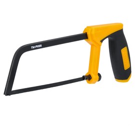 TOUGH MASTER Junior Hacksaw 150mm Durable Handheld Mini Hacksaw 6" with Solid Steel Frame, Non-Slip Rubber Handle, 24TPI Bi-Metal HSS Saw Blade for Metal, Wood, PVC Pipe, Plastic