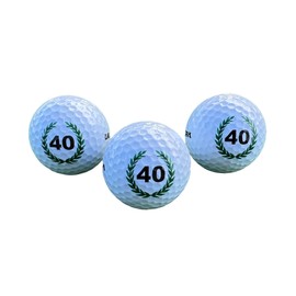 LL-Golf ® Set of 3 40th Birthday Golf Balls with Happy Birthday Motif in Gift Box/Birthday Gift Golf/Golf Gift Idea