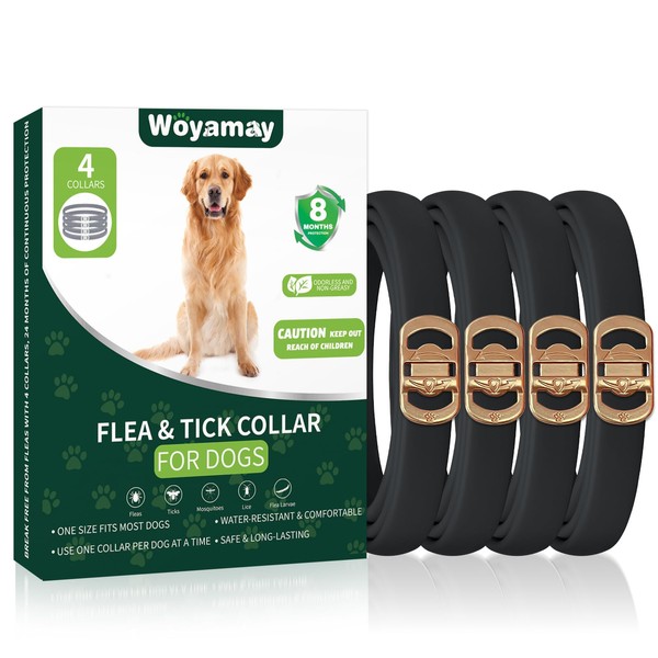 Woyamay 4 Pack Flea Collar for Dogs, Dog Flea and