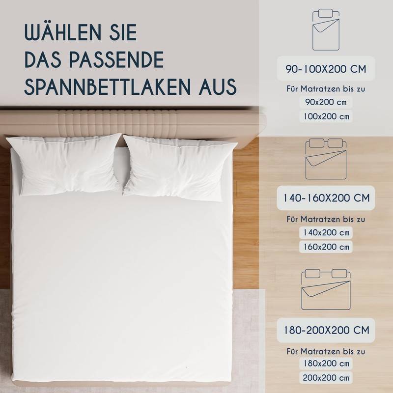 Dreamzie Premium topper fitted sheet, 140 x 200 cm, 160