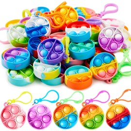 JOYIN - Llavero Redondo antiestrés (30 Unidades, Juguetes antiestrés para reventar, Regalos para Fiestas a Granel para niños de 4 a 8, 8 a 12 años, Regalos para el Regreso a la, Juguete de Navidad