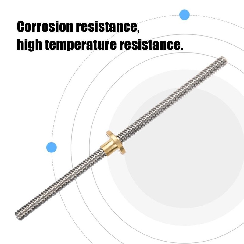 Tornillo de Varilla, T8 8 mm Trapezoidal de Acero Inoxidable