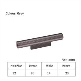 KOVNISE 2 PCS Cabinet Pulls Aluminium Profiles Modern Simple Light Luxury Style for Cabinet, Drawers and Wardrobe Doors Kitchen Cabinet Hardware Square Bar Drawer Handles (Grey)