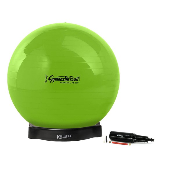 Original Pezzi Ball Standard 75 cm Lime Green with Ball Bowl and Pump Gymnastics Ball