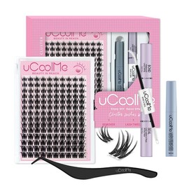 uCoolMe Lashes Fairy Lashes Cluster C Curl 140 Pcs Individual Lash Clusters False Eyelashes Extension Natural Look Beginner Friendly Bond Seal Remover Ultra-Thin Band Makeup 8-18mm Manga Anime Christmas gift Lash Cluster Kit Sringtok:_Fairy Bloom Kit 