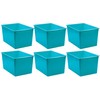 Teacher Created Resources Plastic Multi-Purpose Bin, Teal, Pack of 6