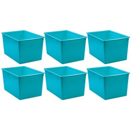 Teacher Created Resources Plastic Multi-Purpose Bin, Teal, Pack of 6