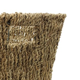 JVL Seagrass rectangular storage basket 37 x 28 x15cm home office caravan