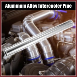 HEROFFIX OD 45mm 1.75" Length 20" 500mm Aluminum Alloy Tube Intercooler Pipe Straight Air Intake Tube Silver Tone for Car Replace Parts