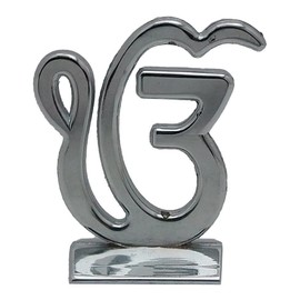 Imagine Mart Sikh Religious Metal Silver Color Sikh Religious Ek Onkar ( 6 cm X 5 cm ) Statue for Car Dashboard | Mandir Murti | Home Decor | Office Table Showpiece
