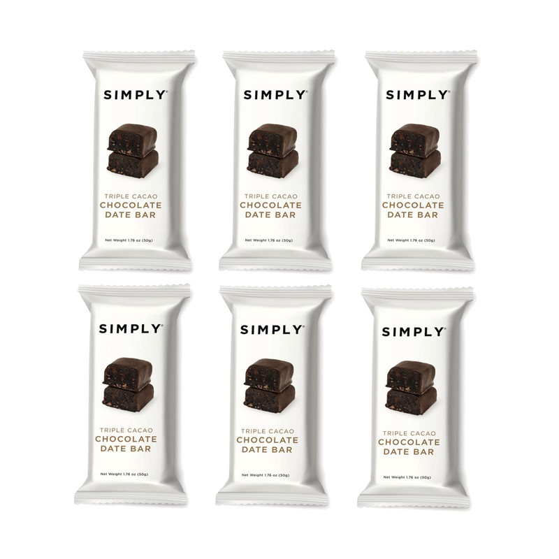 SIMPLY GUM Chocolate Date Bars | Triple Cacao | Fair