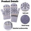 Winter Warm Mittens for Women Men - Soft-Double Layer-Snowflake Cold