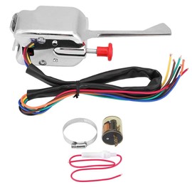 Turn Switch, 12V Universal Street Hot Rod Turn Switch + Flasher for Ford P021-TS-HL101, Chrome