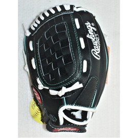 Rawlings Lefty 11.5 inch Softball Glove, Black/Teal