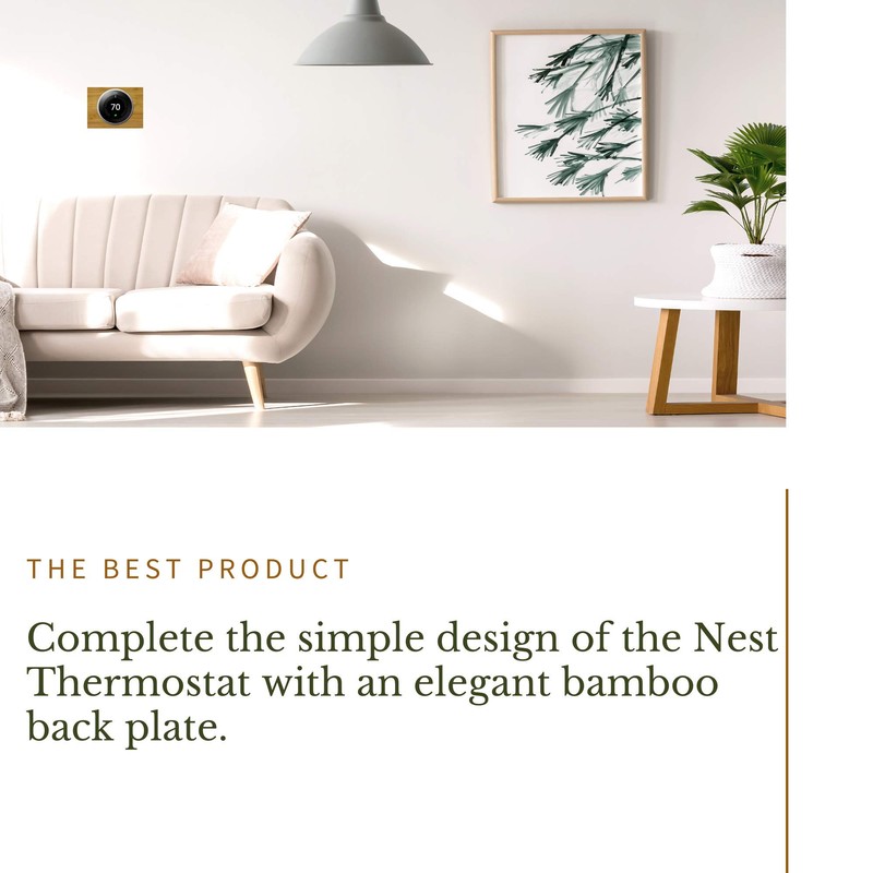 Nest Thermostat Wall Plate, 6 Inch, Bamboo Plate, Fits Generation