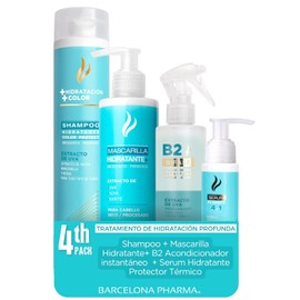 Barcelona Pharma Tratamiento Capilar Hidratación Profunda con Extracto de Uva sin Sulfatos y Parabenos para Todo Tipo de Cabello
