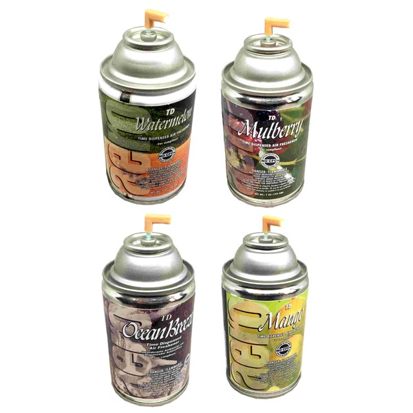 Automatic Spray Air Freshener Refills, Assorted Pack 2, 7oz can (4 Fragrances)