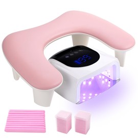 Arm Rest for Nails Tech Professional Manicure Hand Rest Pillow U-Shaped Soft PU Leather Detachable Manicure Hand Rest for Nails Toenails and Acrylic Nails Tech Pink