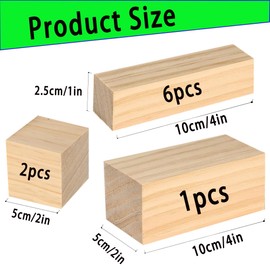 9Pcs Basswood Carving Blocks, 3 Sizes Whittling Wood Basswood Blocks Kit for Wood Carving for Beginners Kids and Adults(1x1x4,2x2x2,2x2x4) in