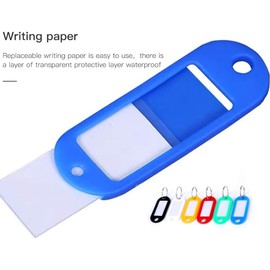 100 Llaveros Etiquetas para Clasificar - 10 Colores de Plástico, con Área para Escribir y Protector Transparente, Ideal para Organizar Llaves, Escuelas, Oficinas y Más