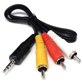 DRUT 50cm short 3.5mm 4 Pole Jack Plug to 3 x RCA Phono Composite Audio Video AV AUX Lead Cable 1.6ft