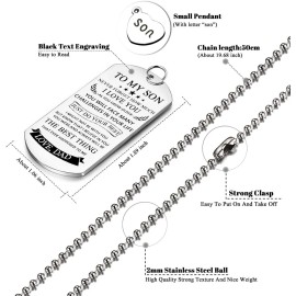 Unbranded To My Son Dog Tag Necklace from Dad Best Wish to My Son Never Forget How.Love Da