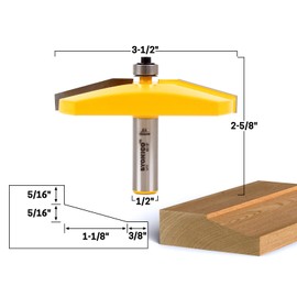 Yonico Raised Panel Cabinet Door Router Bits 3-1/2-Inch Diameter Bevel 1/2-Inch Shank 12151