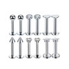 Studs - 6 Pairs 16G G23 Titanium Piercing Internally Threaded
