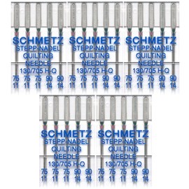 Schmetz Assorted Quilting Sewing Machine Needles 130/705H-Q Sizes 75/11 and 90/14