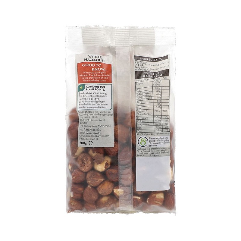 Holland & Barrett Natural Whole Hazelnuts