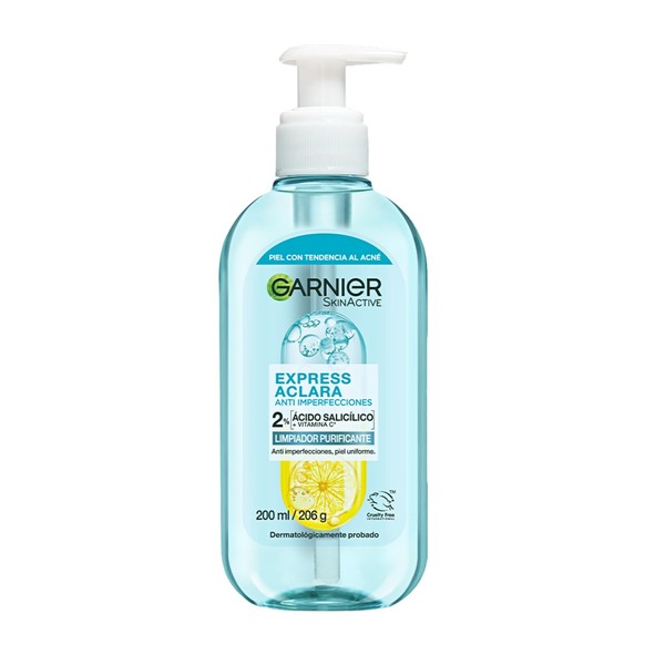 Garnier Express Aclara Gel limpiador facial Anti-imperfecciones Acido Saliclico y