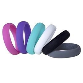 Womens Silicone Wedding Ring Band by HonorGear - 6 Ring Pack Premium Engagement Active Comfort Fit (11)