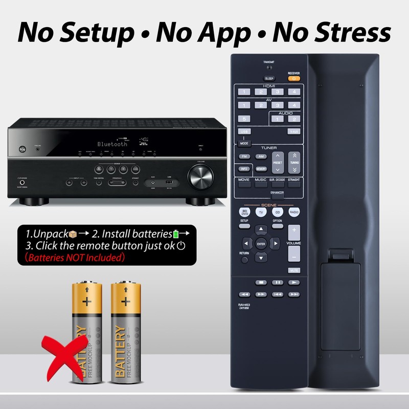 RAV463 ZA11350 Replace Remote Control Fit for Yamaha AV Receiver